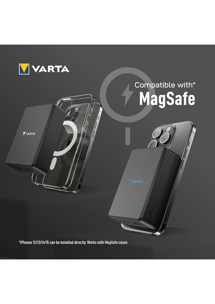 Power Bank 10.000MAH, Powerbank, Mag Pro Power On, Caricabatterie Portatile Con USB C, Compatibile Con E Qi (Per Compatibilità Con E ), Grigio modelleri