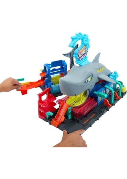 Muhteşem Köpek Balığı Araç Yıkama Oyun Seti 1:64 Ölçekte Renk Değiştiren Oyuncak Araba Içeren Hot Şehri Muhteşem Köpek Balığı Araba Yıkama HTN82 modelleri