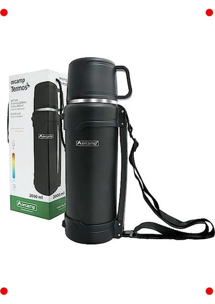 2 Litre Çift Yalıtımlı Çelik Termos - Kamp ve Doğa Sporları modelleri
