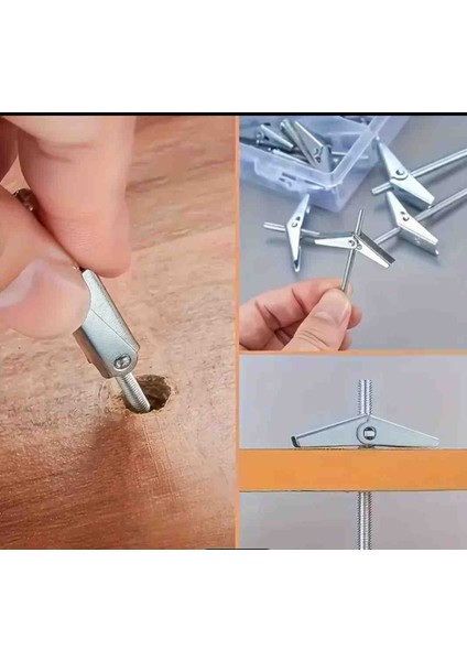 Rayko 5 Adet 4X80 Çelik Kanatlı Paraşüt Alçıpan Dübeli Korniş Dübeli Kelebek Dübel Sabitleme Aparatı modelleri