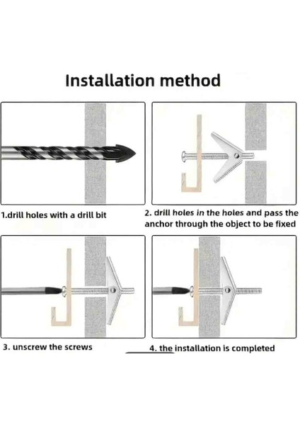 Rayko 5 Adet 4X80 Çelik Kanatlı Paraşüt Alçıpan Dübeli Korniş Dübeli Kelebek Dübel Sabitleme Aparatı fırsatları