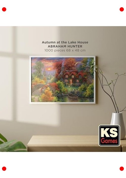 Sonbahar Göl Evi Manzaralı 1000 Parça Yapboz modelleri