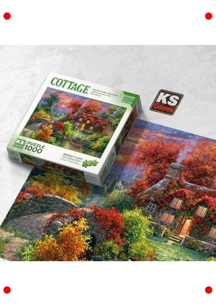 Sonbahar Göl Evi Manzaralı 1000 Parça Yapboz fırsatları