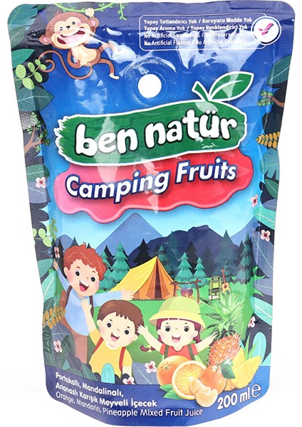 Camping Fruits Portakallı, Mandalinalı, Ananaslı Karışık Meyveli Içecek 200 ml modelleri