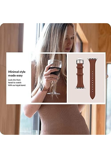 Ciel By 42MM Seri 10-41MM Seri 9/8/7-40MM Seri Se2/se/6/5/4 Kordon Kayış Kajuk Band Chestnut - AMP05442 fiyatları