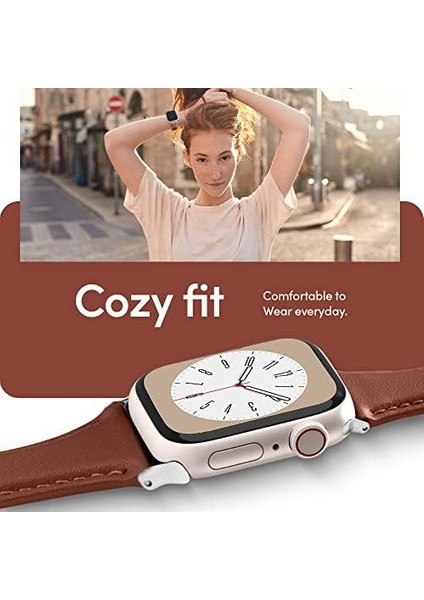 Ciel By 42MM Seri 10-41MM Seri 9/8/7-40MM Seri Se2/se/6/5/4 Kordon Kayış Kajuk Band Chestnut - AMP05442 modelleri