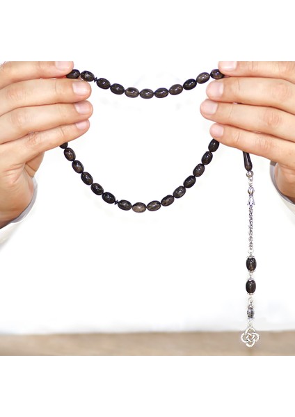 Kararmaz Metal Arnavut Zincir Püsküllü Sülün Imame Beyzi Kesim Gri - Siyah Katalin Tesbih modelleri