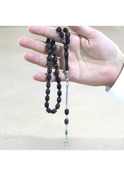 Kararmaz Metal Arnavut Zincir Püsküllü Sülün Imame Beyzi Kesim Gri - Siyah Katalin Tesbih fırsatları