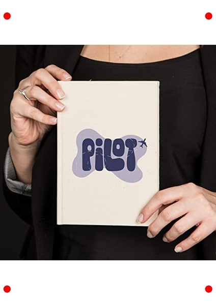 Pilota Özel Uçak Tasarımlı Kanvas Kapak Defter