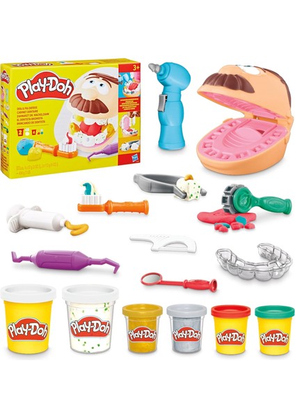 Drill &apos;n Fill Diş Hekimi Oyun Hamuru Seti, 3 Yaş ve Üzeri Çocuklar Için, 8 Modelleme Bileşiği Kutusu, Toksik Değildir, Çeşitli Renkleri Mevcuttur