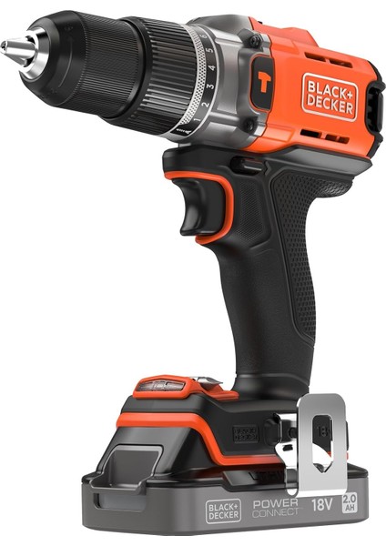 + BCD383D1XK-QW 18V Powerconnect Kablosuz Darbeli Matkap (1x 2 Ah Şarj Göstergeli Pil, 1A Şarj Cihazı ve Taşıma Çantası Ile)