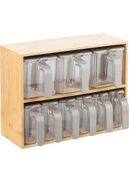 9&apos;lu Seti Takımı Kaşıklı 19 Parça Pratik Saklama Kabı