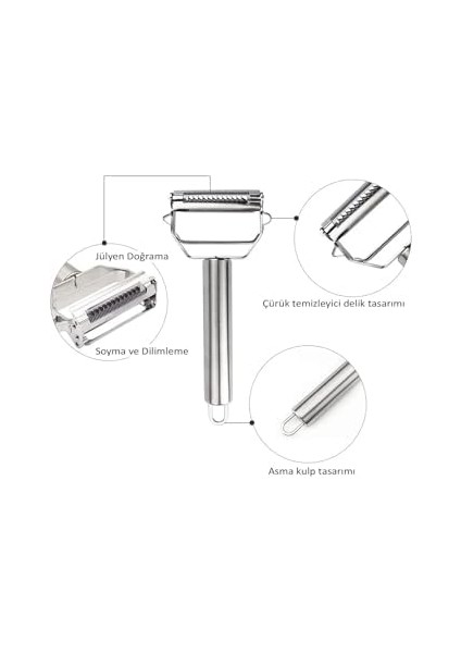 Çelik Turbo Jülyen Soyacak Sebze ve Meyve Soyucu Pratik Soyacak modelleri