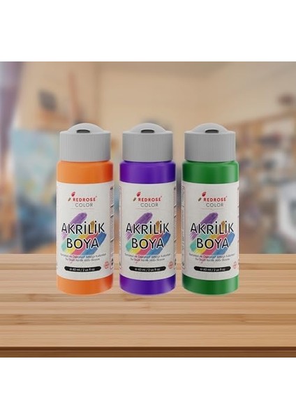 Rose Yeşil, Mor, Turuncu Akrilik 3&apos;lü Set 3X60 ml fiyatları