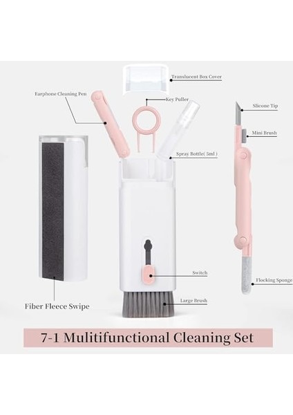 Klavye Temizleme Fırçası,7&apos;si 1 Arada Çok Fonksiyonlu Klavye, Monitör, Kulaklık, Telefon, Dizüstü Bilgisayar, Kulaklıklar Için Temizleme Kiti - Mix Renk fiyatları