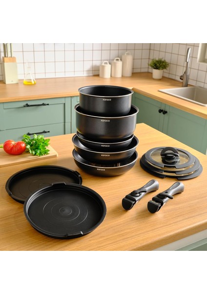 Biodiamond Clip 12 Parça Indüksiyon Tabanlı Tencere Seti