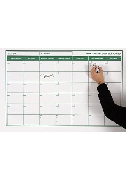 Tanıtım Aylık, Günlük, Haftalık Planlayıcı Kendiliğinden Yapışkansız Tutunan Statik Pano, Elektrostatik Kağıt (85 cm x 56 Cm) fiyatları