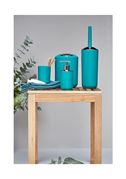 Brasil Sabunluk, Doldurulabilir Sabun Dozajlayıcı, ve Mutfak Için, Kırılmaz Plastik, Bpa Içermez, Kapasite: 320 Ml, 7,3 x 16,5 x 9 Cm, Petrol modelleri