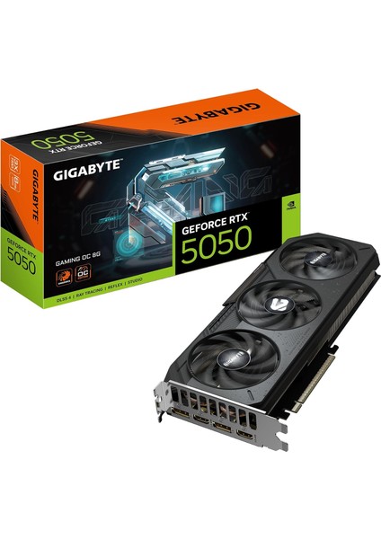 Gıgabyte Geforce Rtx 5050 Gamıng Oc 8g Grafik Kartı 8 GB Gddr7 128-BIT Pcıe 5.0 Wındforce Cooling Rgb Fusion 3x Displayport 1x HDMI