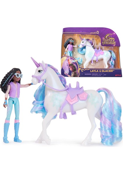 Academy ve Tek Boynuzlu At Glacier Seti – Sevilen Netflix Dizisinden Yaklaşık 12 cm Orijinal Figürler, 4 Yaş+ Için