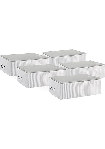 Textile 5&apos;li Orta Boy Gri Çizgili Stuff & Things Hurç Set 52 x 28 x 21 cm fiyatları