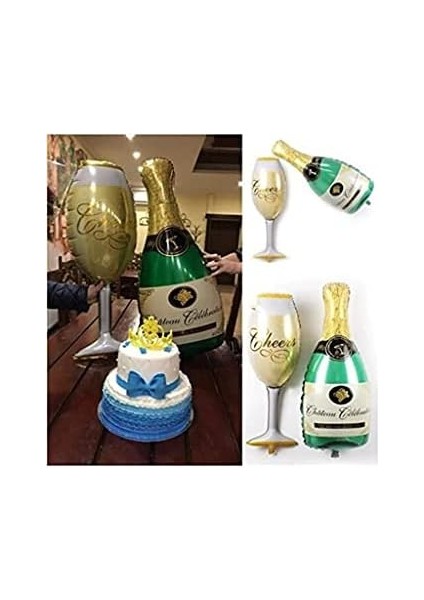 Dev Boy Şampanya Kadeh Folyo Balon Seti modelleri