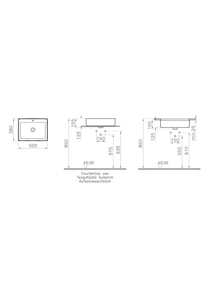 Nuo 7436B003-1082 Dikdörtgen Tezgah Altı Lavabo 50 cm Beyaz fiyatları
