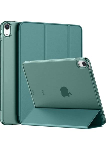iPad 11.nesil A16 11INÇ/10.NESIL 10.9inç ile Uyumlu Kılıf Pu Deri Smart Standlı Koyu Yeşil