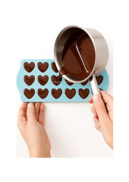 Silikon Kalp Buz ve Çikolata Kalıbı Ikili Set 18 Hazneli Gıda Sınıfı Silis Kumlu Dayanıklı Fırın ve Dondurucu Uyumlu Asorti Renkli Kalıplar fiyatları