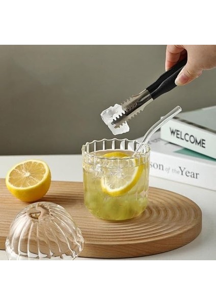 500ML Cam Kapaklı Pipetli, Kalın Çizgi Desenli Soğuk Içecekler Için Kahve Meyve Suları, Çayları Için Brokosilikat Bpa Içermeyen Sağlıklı Ergonomik Şık Tasarım modelleri