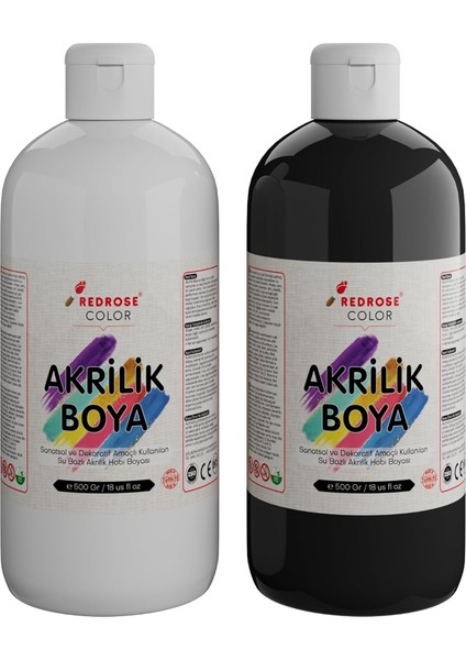 Rose Beyaz, Siyah Akrilik 2&apos;li Set 2X500 gr