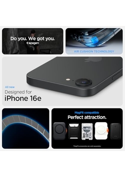 16E Ince Kılıf Ultra Sararma Karşıtı Duraclear™ Hava Kanalı Teknolojisi™ Askeri Sınıf Koruma Magfit Clear Şeffaf Kapak - ACS09139 modelleri