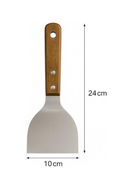 Ahşap Saplı Paslanmaz Çelik Spatula – 24CM Eğilimli Çok Amaçlı Mutfak Spatulası |, Burger, Sebze, Temizlik Için Profesyonel Metal Spatula fiyatları