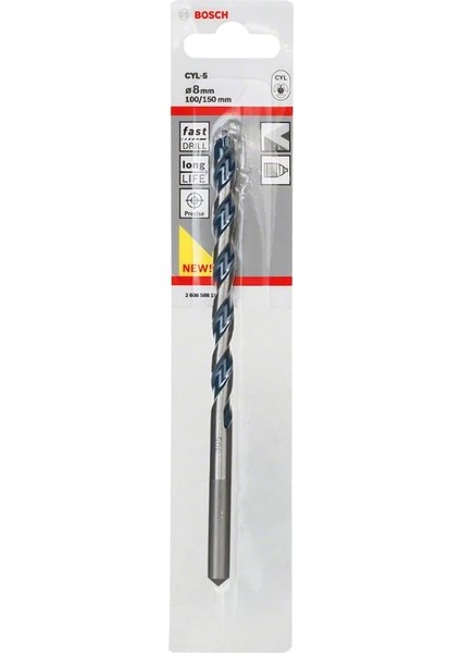 Professional Accessories Cyl-5 Serısı, Granıte Turbo Matkap Ucu, 8*150 mm