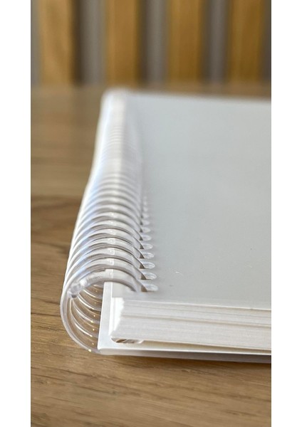 Boyutunda Şeffaf Kapağa Sahip Yırtılmaz Su Geçirmez Spiralli 60 Yapraklı Defter, Ofis Için Ideal, Planlayıcı (Çizgisiz)