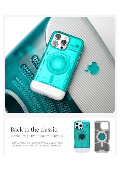 16 Pro Max ile Uyumlu Magsafe Kılıf C1 Hava Kanalı Teknolojisi Askeri Sınıf Koruma Magfit Bondi Blue iMac Tasarım Kapak - ACS08019 fiyatları
