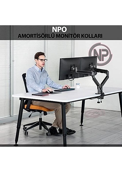 STD7080S 10"-27" Amortisörlü Vesa Monitör Tutucu Çift Kol fiyatları