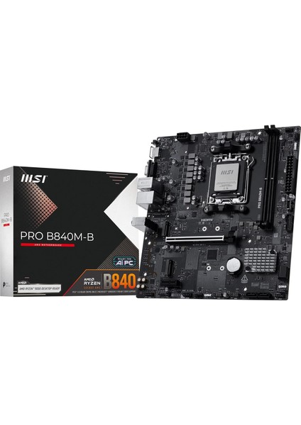 Msı Pro B840M-B Am5 Ddr5 8000MHZ(OC) Hdmı,vga,2x M.2 USB 5 Gbs 2.5g Lan Matx
