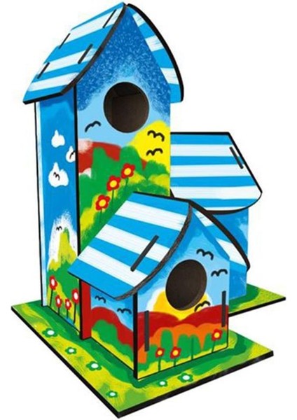 5269 Kumtoys Boyanabilir 3'lü Kuş Evi - Bird House modelleri
