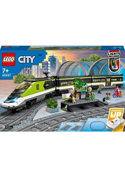 City Ekspres Yolcu Treni Seti, Uzaktan Kumandalı Oyuncak, Parlaklığı Ayarlanabilen Farlar, 2, 24 Parça Ray ve 6 Minifigür Dahil, Erkek ve Kız Çocuklarına Benzersiz Bir Hediye 60337 modelleri