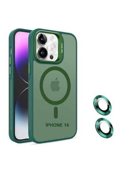 16 Kamera Korumalı Standlı Kılıf ile Uyumlu Açılır Kamera Standlı Manyetik iphone 16 Kılıf Lens Korumalı Set Darbeye Karşı Korur iphone 16 Lens (Yeşil) fiyatları