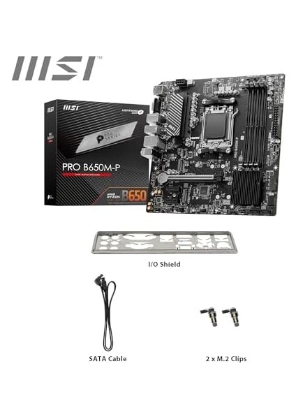 Msı MB Pro B650M-P Am5 Ddr5 6000MHZ(OC) HDMI Dp VGA 2x M.2 Usb3.2 2.5g Lan Matx Anakart fiyatları