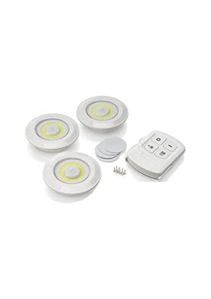 Uzaktan Kumandalı Pilli LED Spot Lamba Ampul 3&apos;lü Set Yapışkanlı modelleri