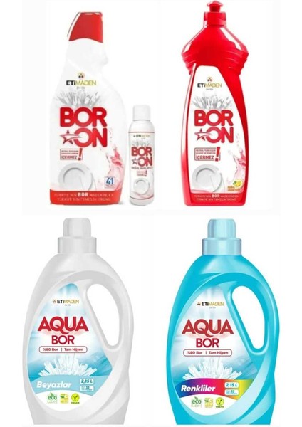 Sıvı Çamaşır Deterjanı 2 Adet Renkli ve Beyazlar Için + 1 Adet Bulaşık Makine + 1 Adet Elde Yıkama.