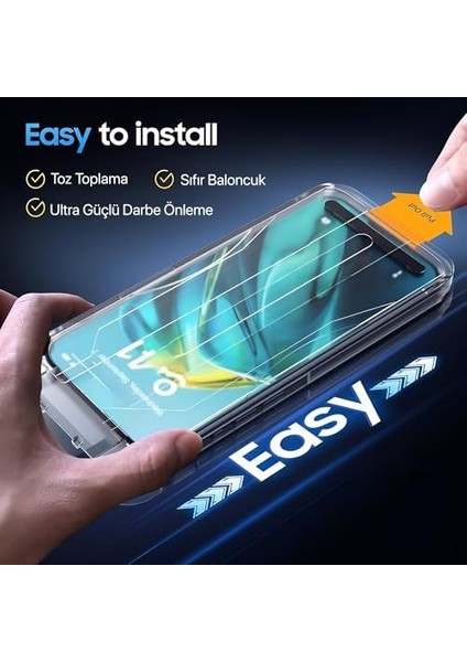 iphone 15 Pro Için Corning Serisi Easy Install Kolay Kurulum Darbeye Karşı Ultra Dayanıklı Takılırken Ekranda Kesinlikle Toz ve Baloncuk Bırakmayan Ekran Koruyucu (Easy Install Kit, 15 Pro) modelleri