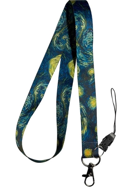Van Gogh Yıldızlı Geceler Boyun Ipi ve Telefon Askısı