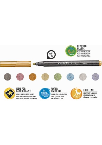 Carioca Metalik Keçeli Kalem 8'li modelleri