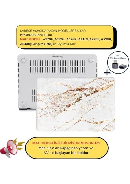 Pro Kılıf 13INÇ M1-M2 A1706-08 A1989 A2159 A2251 A2289 A2338 ile Uyumlu MERMER10NL R-09 fiyatları