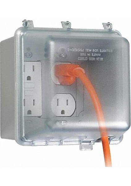MM7440C 4,7 Inç Derin Dış Mekan Kutusu, Ufast 55&apos;i 1 Arada, Anma Nema 3r 2-Gang Ev Geliştirme Için Hava Koşullarına Dayanıklı Elektrikli Priz Kapağı, Şeffaf