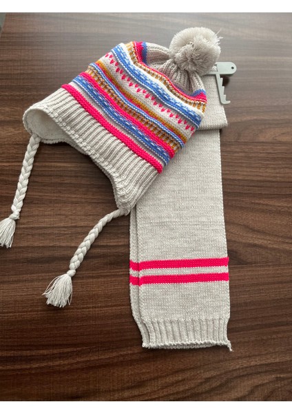 Kız Çocuk 8-12 Yaş Renkli Atkı Bere Eldiven Seti – Bere Içi Polarlı fiyatları